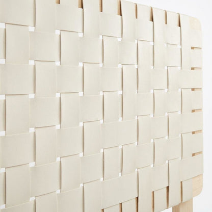 Vegan Leather Full Headboard with Woven Texture and Sturdy Frame