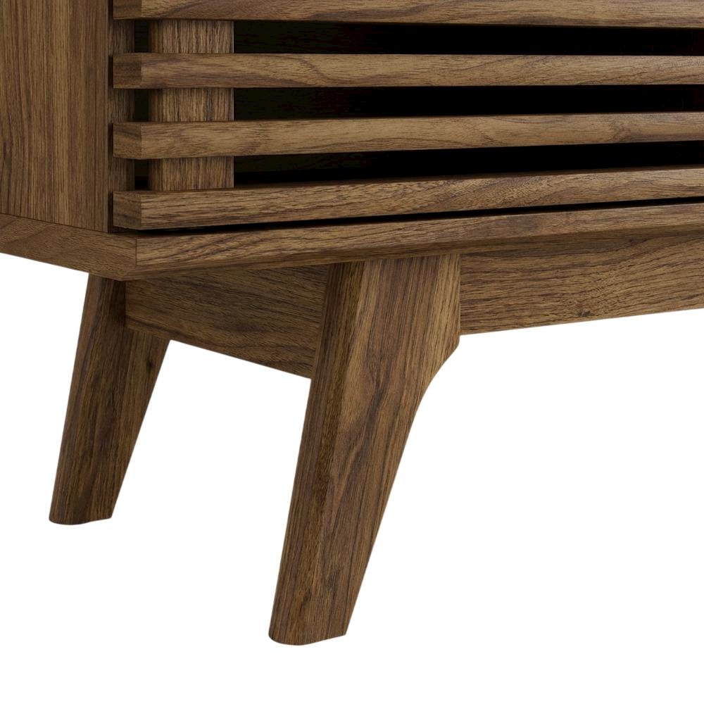 Brown Wood TV Console with Spacious Surface and Modern Design