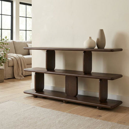 Wooden 2-Tier Bookshelf with Stable Structure for Home and Office Storage