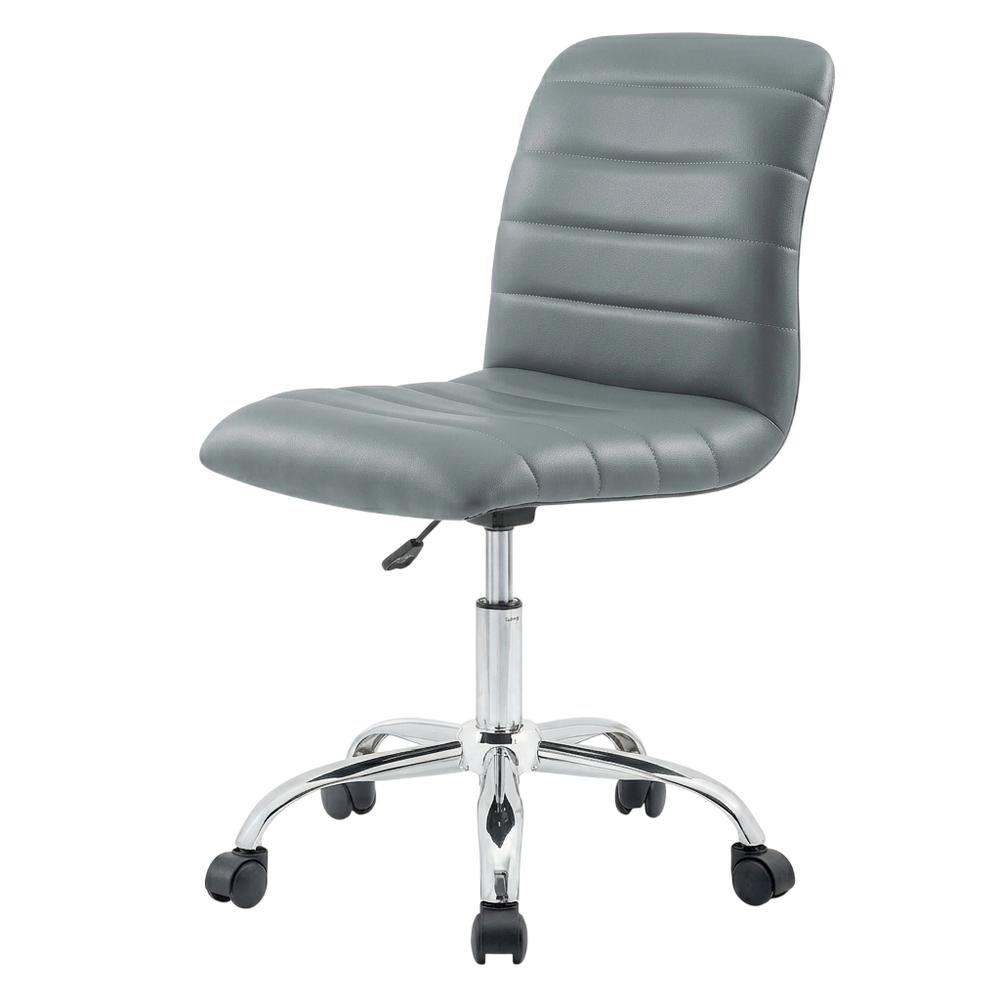 Vinyl Mid Back Office Chair with Armless Design and 18 lb Weight