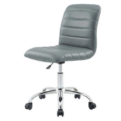 Vinyl Mid Back Office Chair with Armless Design and 18 lb Weight