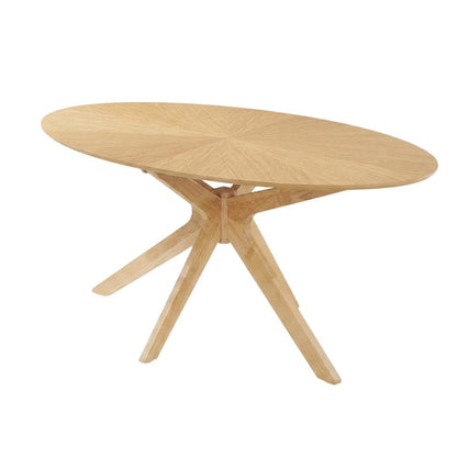 Oak Oval Wood Dining Table, Modern Style, Seats 6, Wood Dining