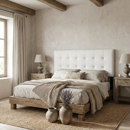 Upholstered Vinyl King Headboard with Padded Design and Durable Finish