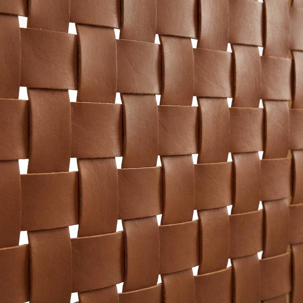Vegan Leather Queen Headboard with Woven Texture and Durable Frame