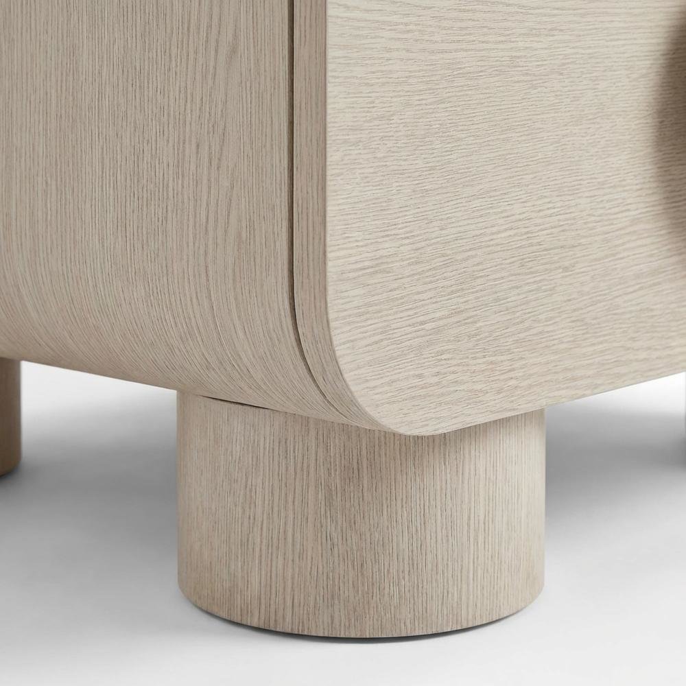 Gray 2-Drawer Nightstand with Modern Design and Solid Construction