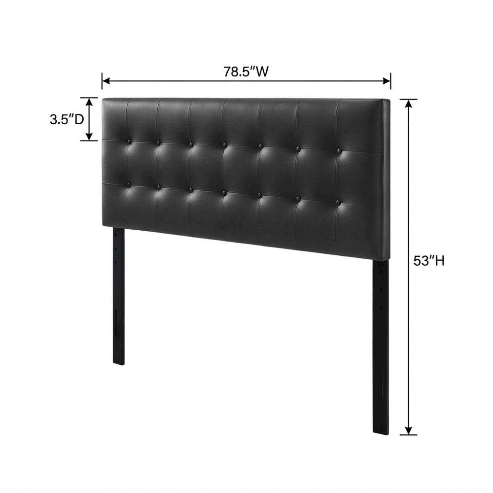Upholstered Vinyl King Headboard with Durable Frame and Elegant Design