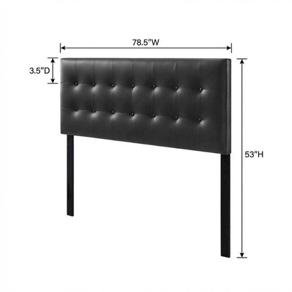 Upholstered Vinyl King Headboard with Durable Frame and Elegant Design