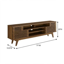 Brown Wood TV Console with Spacious Surface and Modern Design