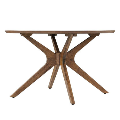 Round Wood Coffee Table with Modern Design and Sturdy Base