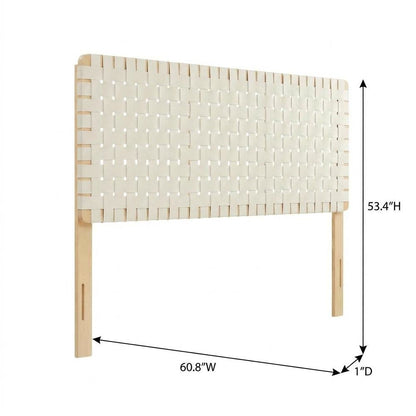 Vegan Leather Queen Headboard with DurableTexture for Bedroom