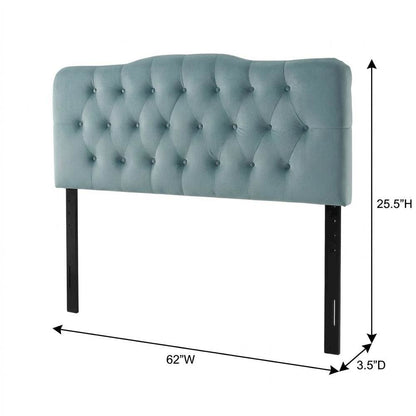 Diamond Tufted Queen Headboard with Soft Velvet Upholstery and Sturdy Frame