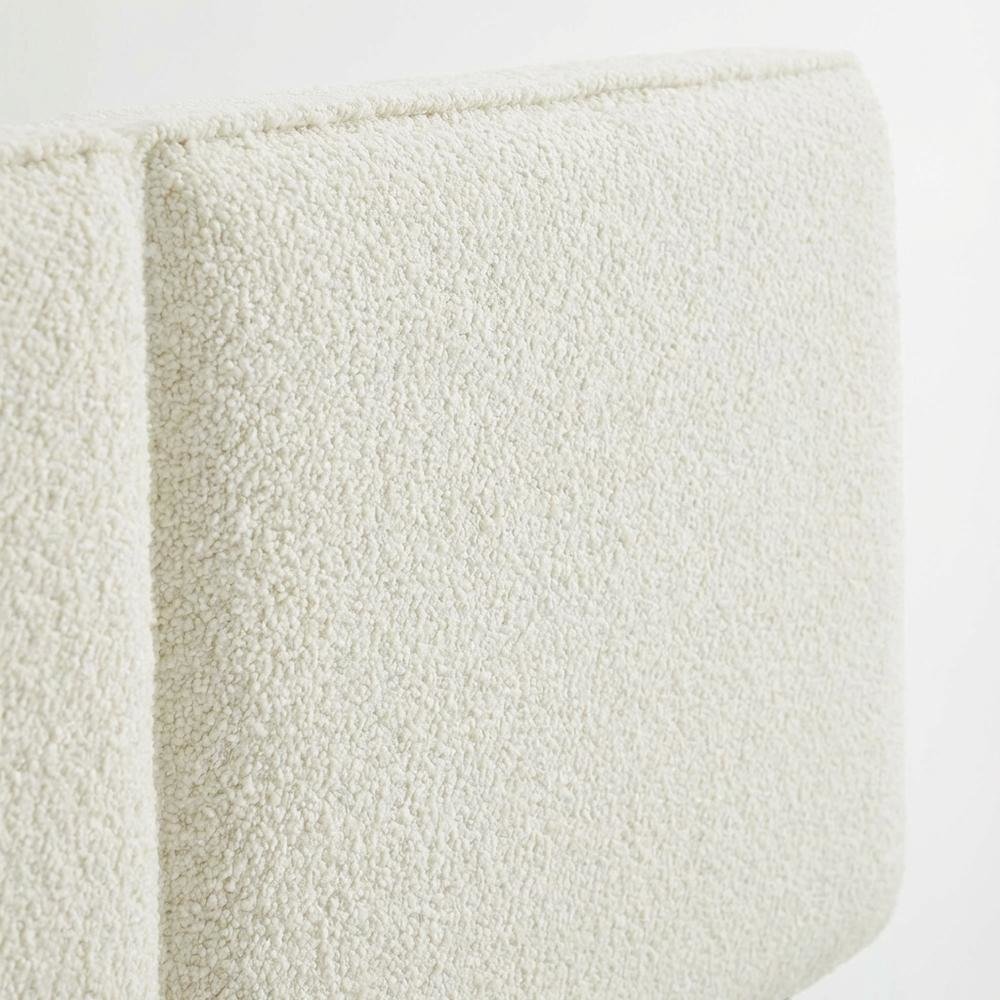 Boucle Fabric King Headboard in Soft Neutral, Sturdy Frame, Elegant Design