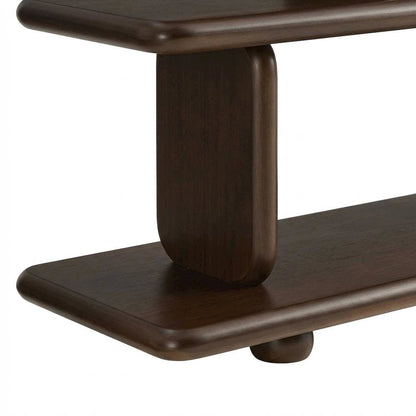 Wooden 2-Tier Bookshelf with Stable Structure for Home and Office Storage