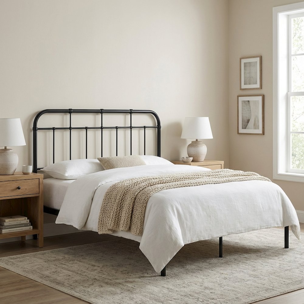 Metal King Headboard with Sleek Design and Durable Construction for Bedroom