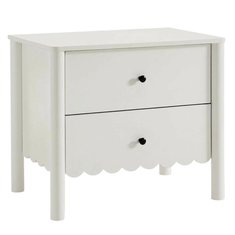 Bedside Nightstand with 2 Drawers in Elegant Finish
