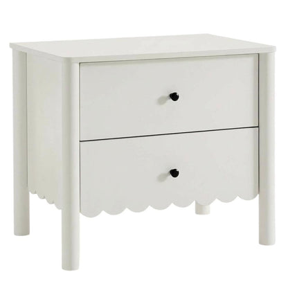 Bedside Nightstand with 2 Drawers in Elegant Finish