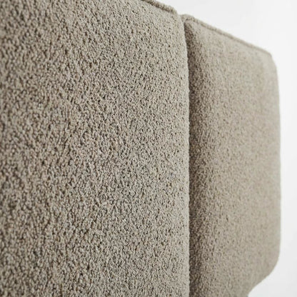 Boucle Fabric Queen Headboard in Soft Neutral with Padded Upholstery