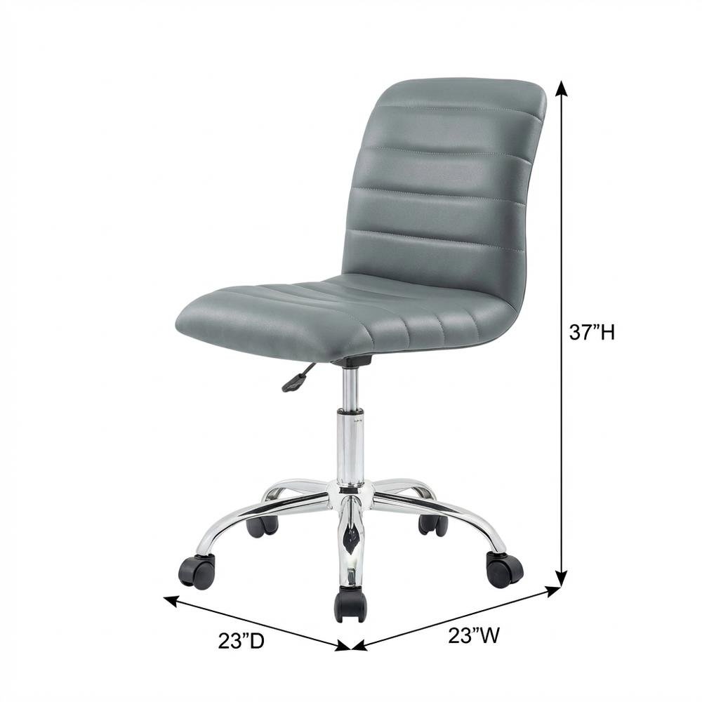 Vinyl Mid Back Office Chair with Armless Design and 18 lb Weight
