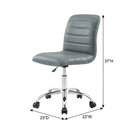 Vinyl Mid Back Office Chair with Armless Design and 18 lb Weight