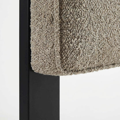 Boucle Fabric Queen Headboard in Soft Neutral with Padded Upholstery