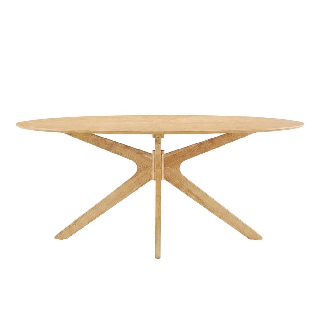 Oak Oval Wood Dining Table, Modern Style, Seats 8, Wood Dining