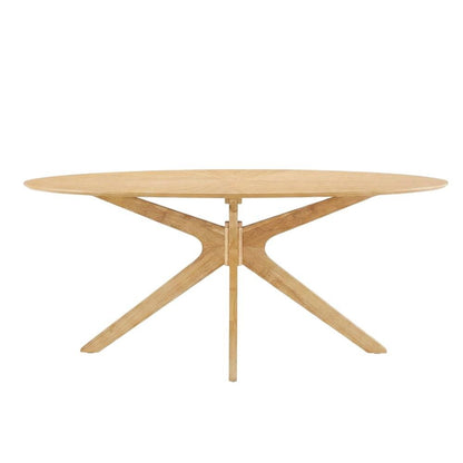 Oak Oval Wood Dining Table, Modern Style, Seats 8, Wood Dining