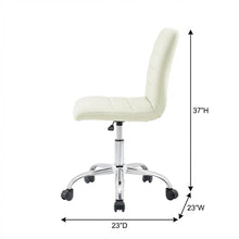 Vinyl Mid Back Office Chair with Armless Design and Comfortable Cushioned Seat