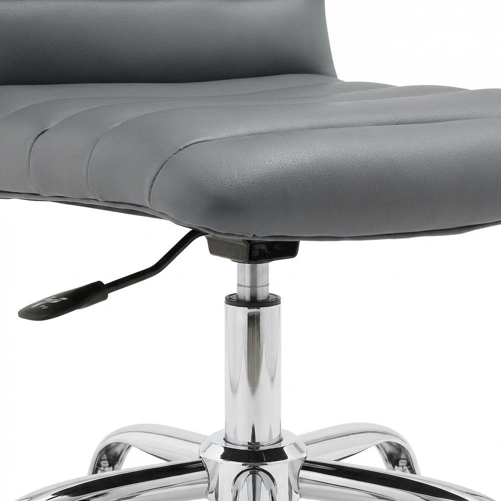 Vinyl Mid Back Office Chair with Armless Design and 18 lb Weight