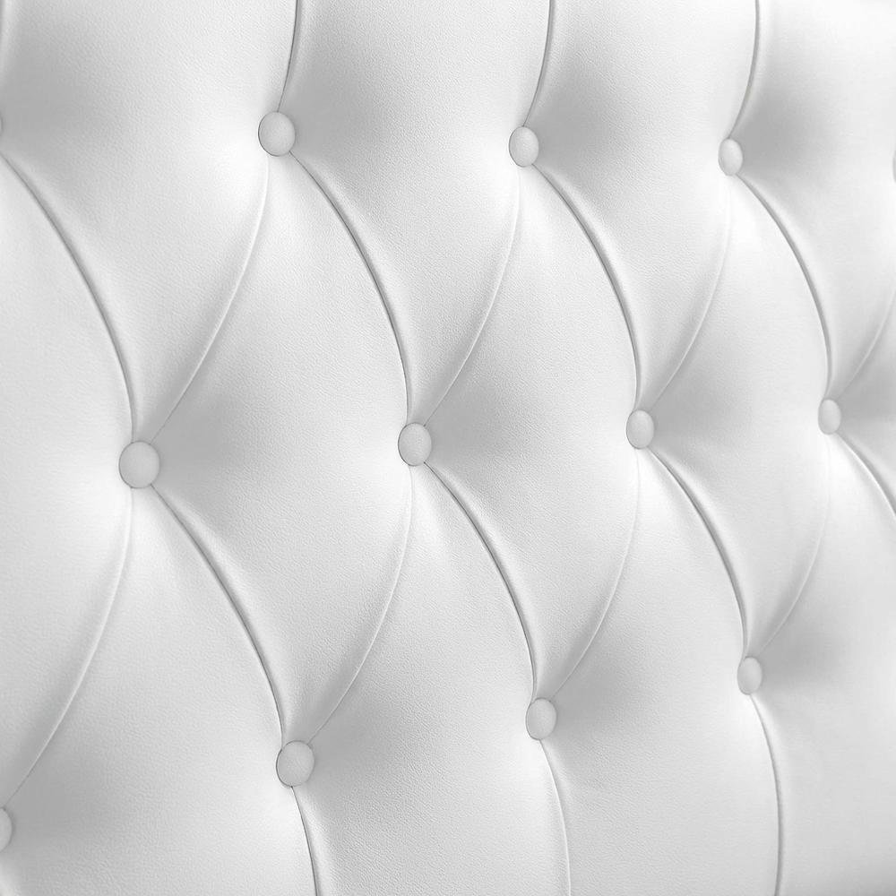 Upholstered Vinyl Full Headboard with Durable Padding and Classic Design