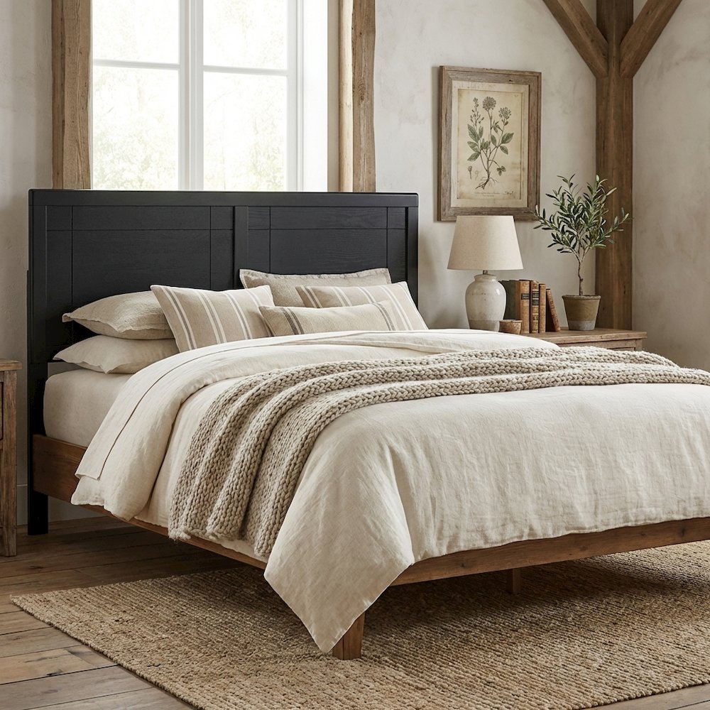 Wood Full Headboard with Classic Design and Durable Construction for Bed