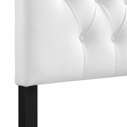 Upholstered Vinyl Full Headboard with Durable Padding and Classic Design