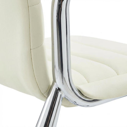 Vinyl Mid Back Office Chair with Armless Design and Comfortable Cushioned Seat