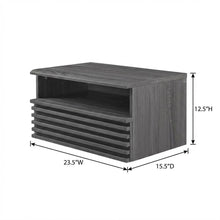 Wooden Wall-Mount Nightstand in Gray Finish with Contemporary Design
