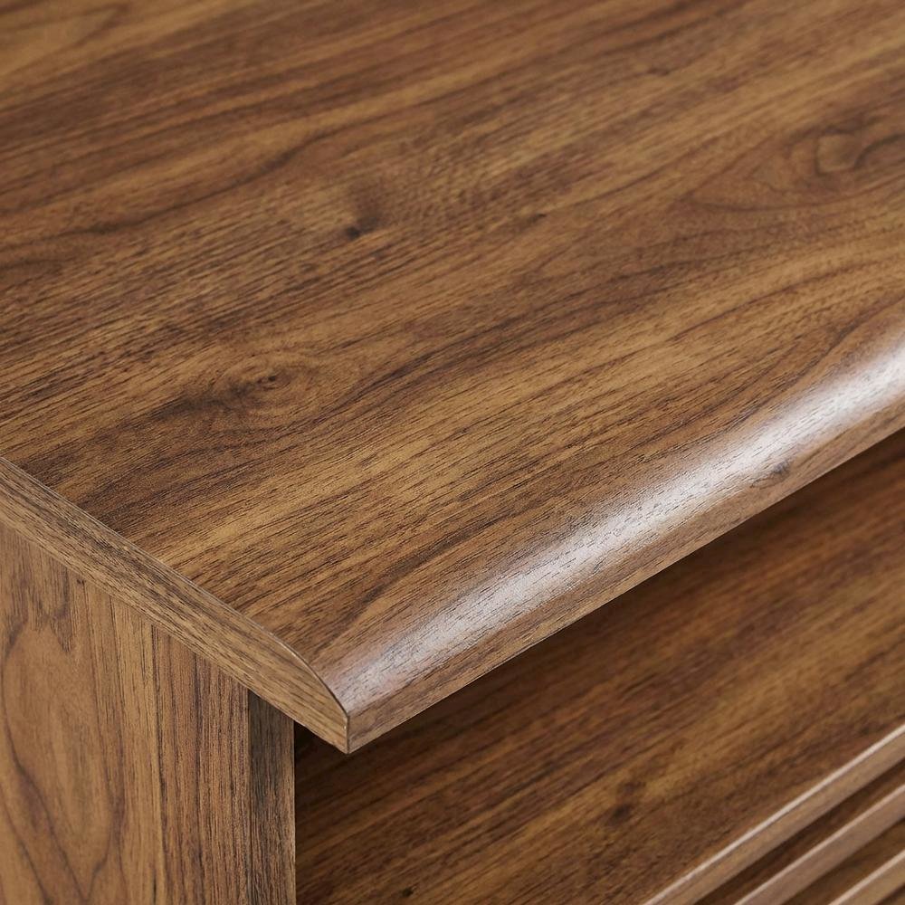 Wall-Mount Nightstand in Brown Finish with Modern Design