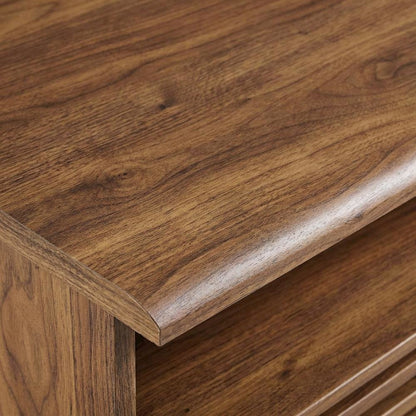 Wall-Mount Nightstand in Brown Finish with Modern Design