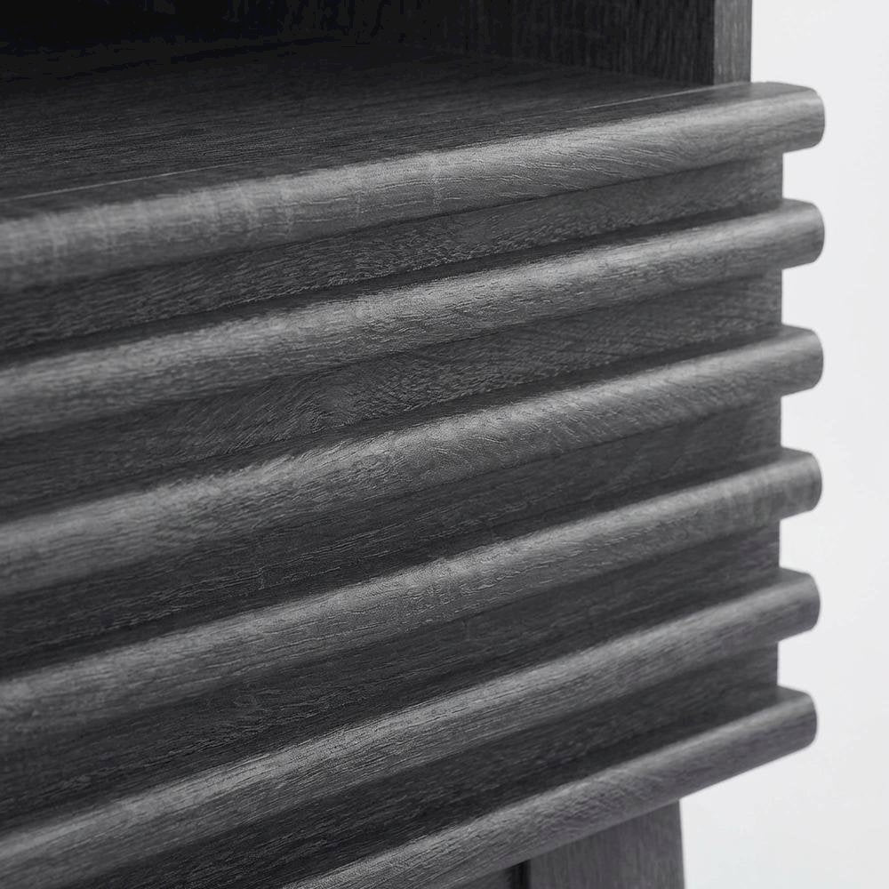 Nightstand in Gray Tone with Contemporary Design, Sturdy Base, Sleek Finish