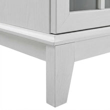 White wood TV stand with 47-inch top and sleek design for modern living spaces