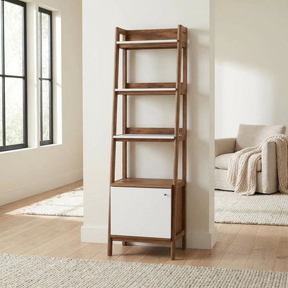 Wooden Bookcase in Finish with Sturdy Shelving