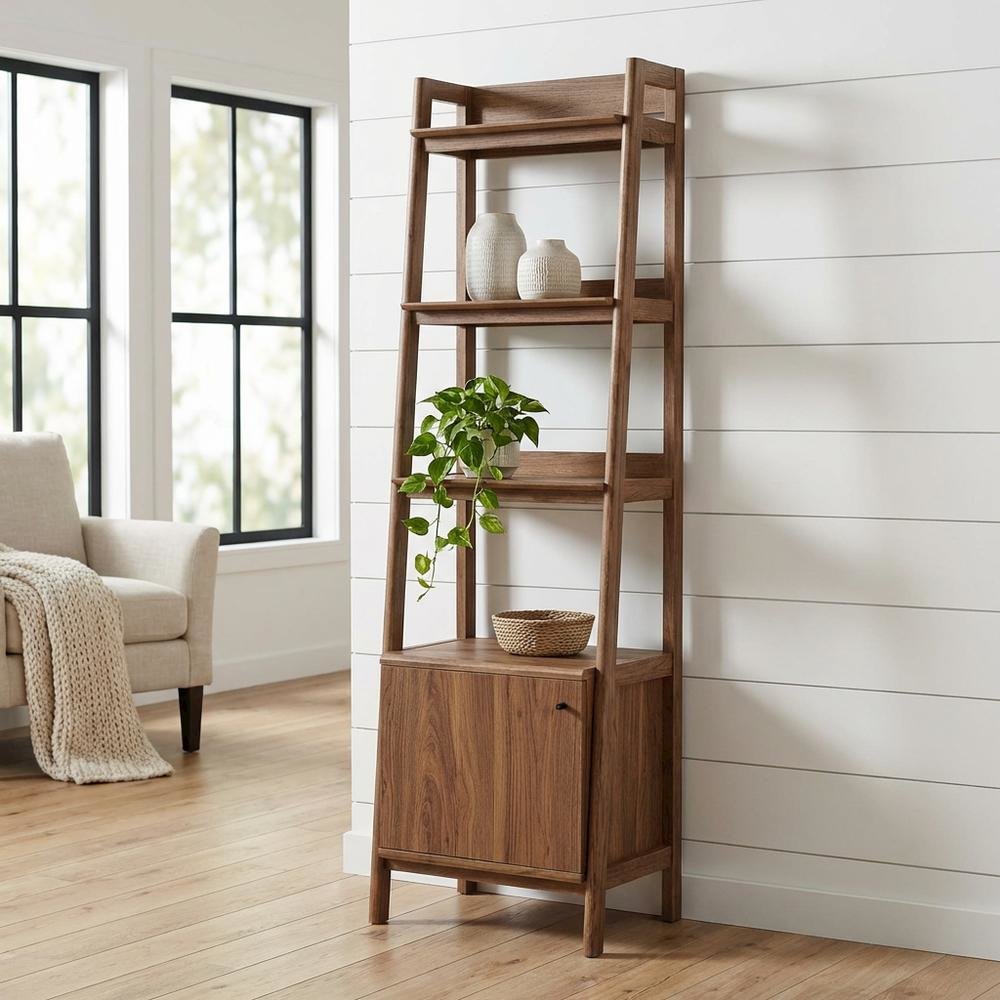 Wooden Bookshelf in finish with Open Shelving for Home Storage