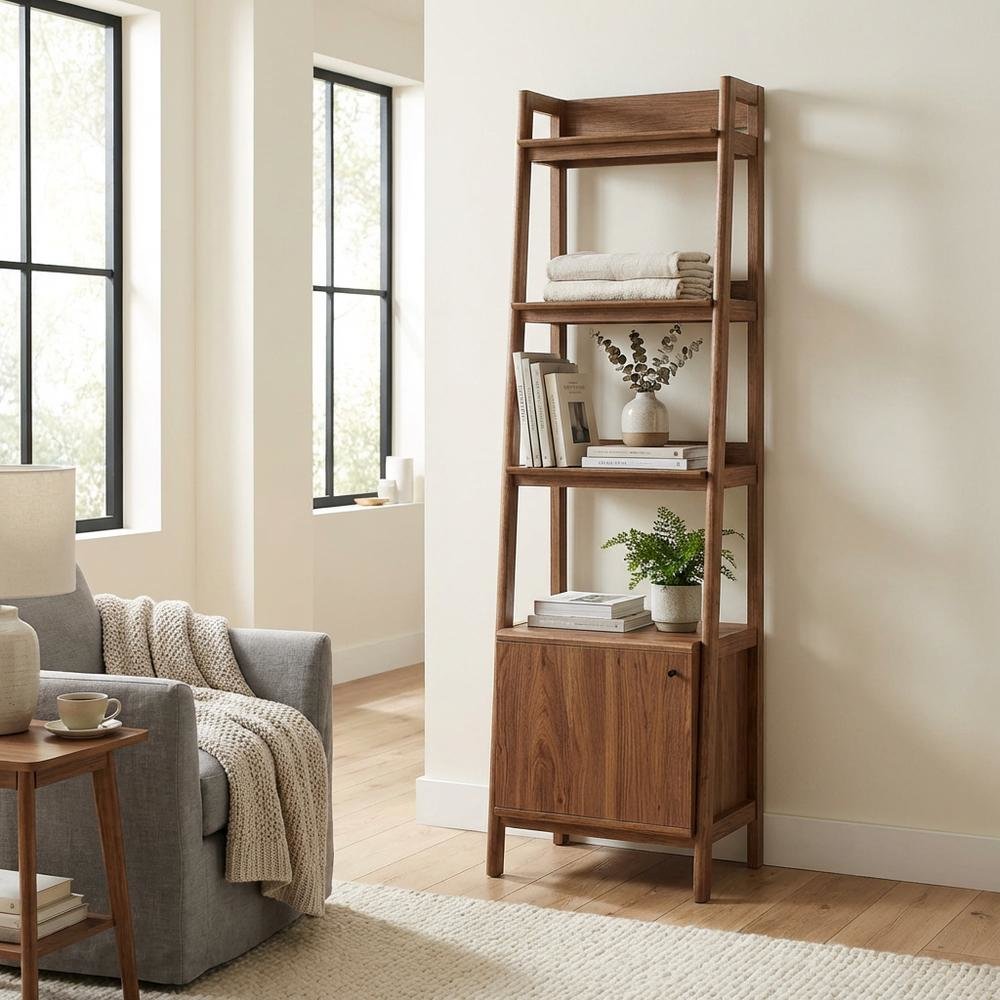 Wooden Bookshelf in finish with Open Shelving for Home Storage