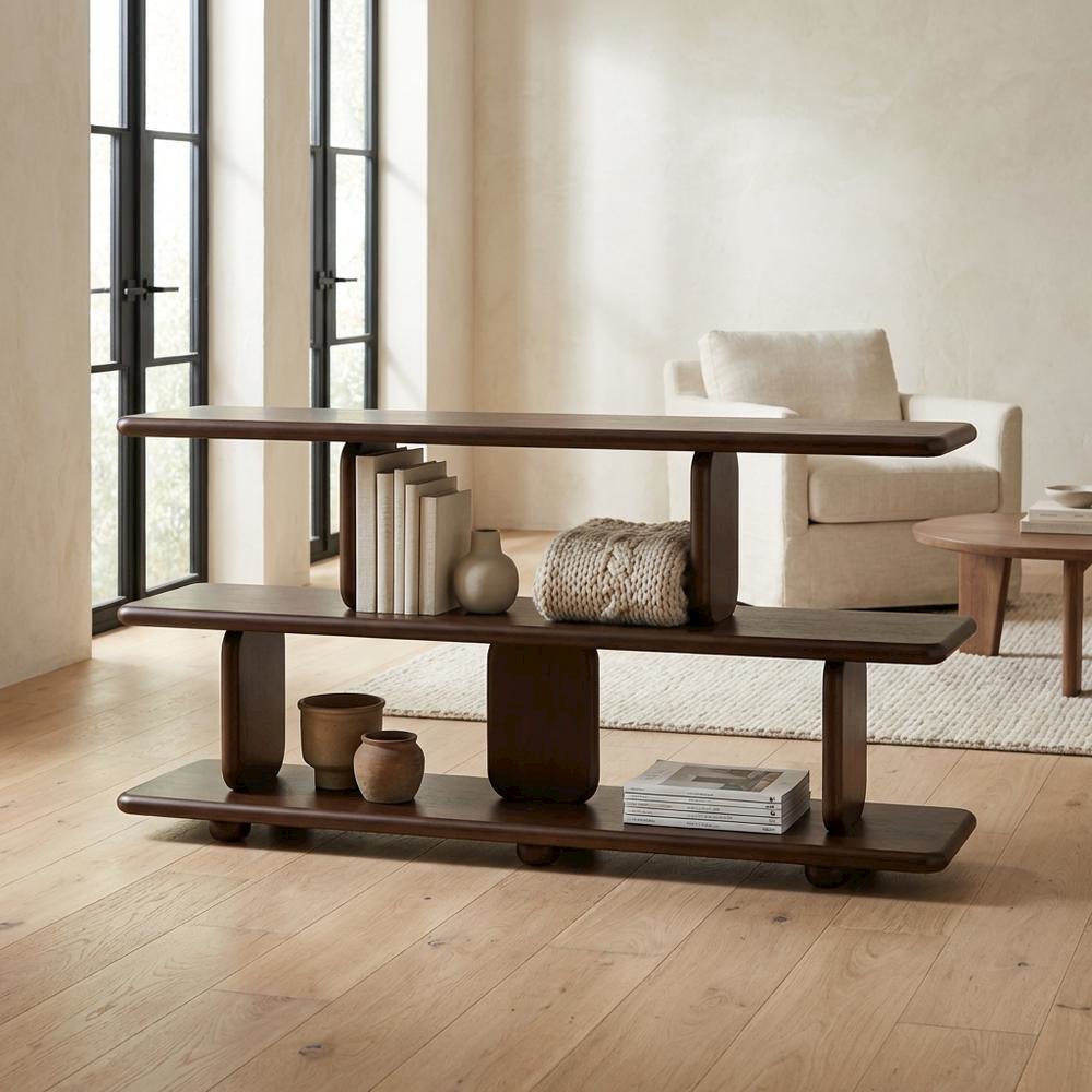 Wooden 2-Tier Bookshelf with Stable Structure for Home and Office Storage
