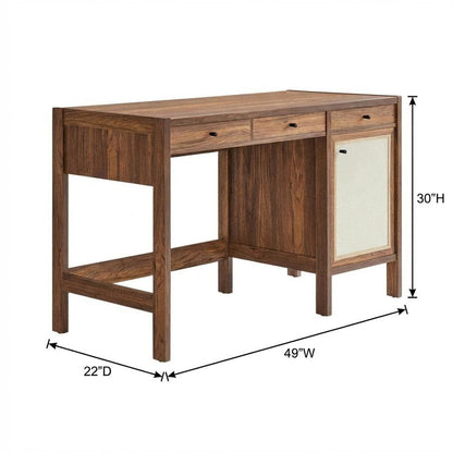 Wood Grain Office Desk with Spacious Surface and Sturdy Construction