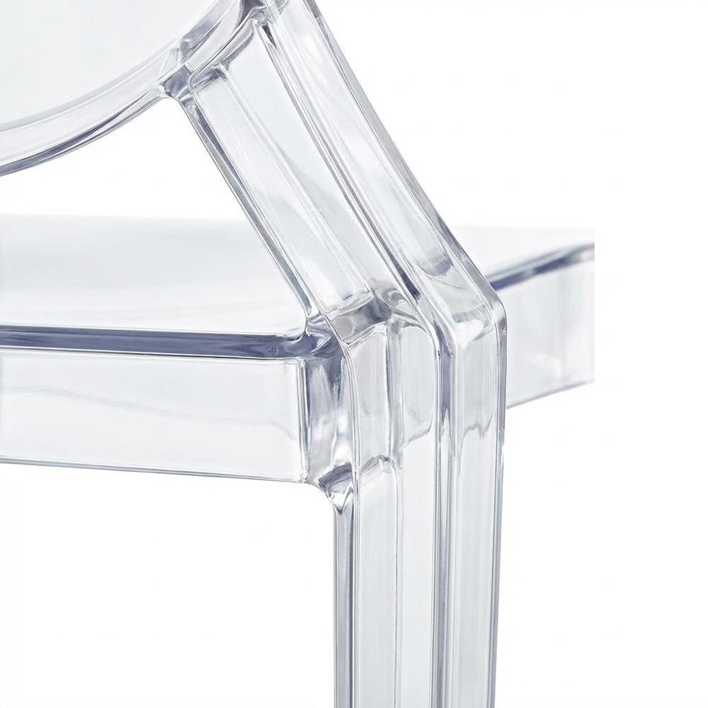 Acrylic Dining Armchair with Armrest and Stackable Design