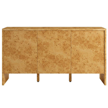 Burl Wood Sideboard with Spacious Storage and Elegant Finish