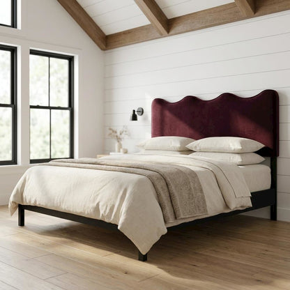 Velvet King Size Headboard Only, King Headboard, Mulberry