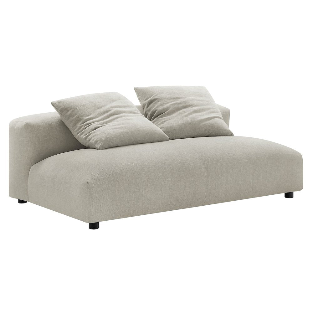 Solace Modular Upholstered Fabric Armless Loveseat and Ottoman Set