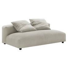 Solace Modular Upholstered Fabric Armless Loveseat and Ottoman Set