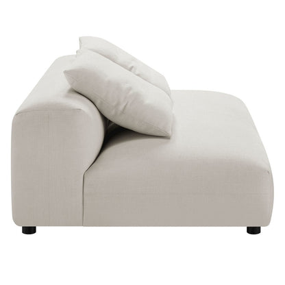 Solace Modular Upholstered Fabric Armless Loveseat and Ottoman Set