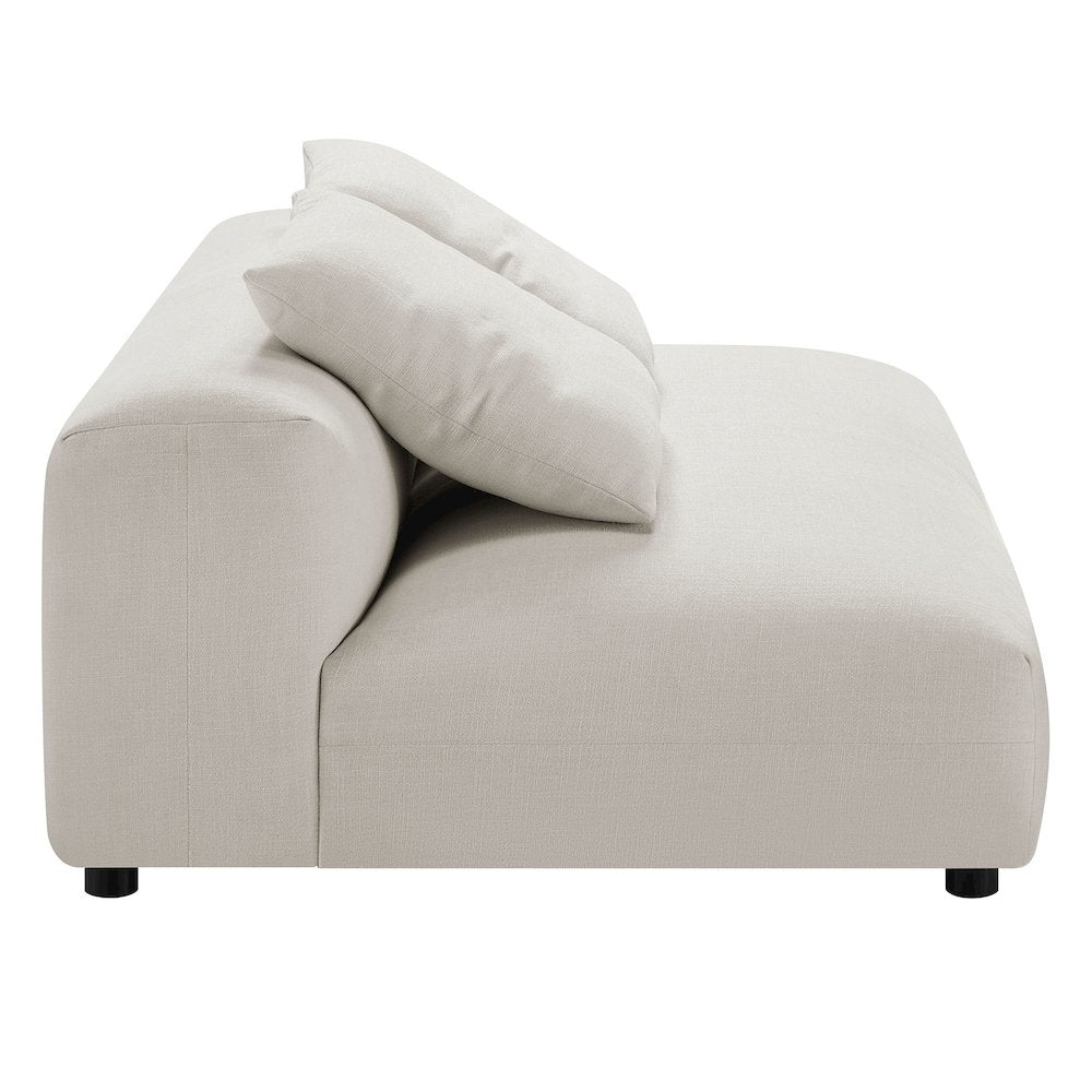 Solace Modular Upholstered Fabric Armless Loveseat and Ottoman Set