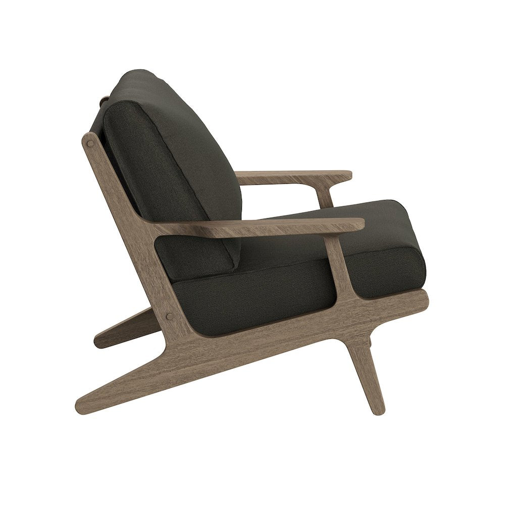 Saratoga Outdoor Patio Teak Wood Chair and Ottoman Set